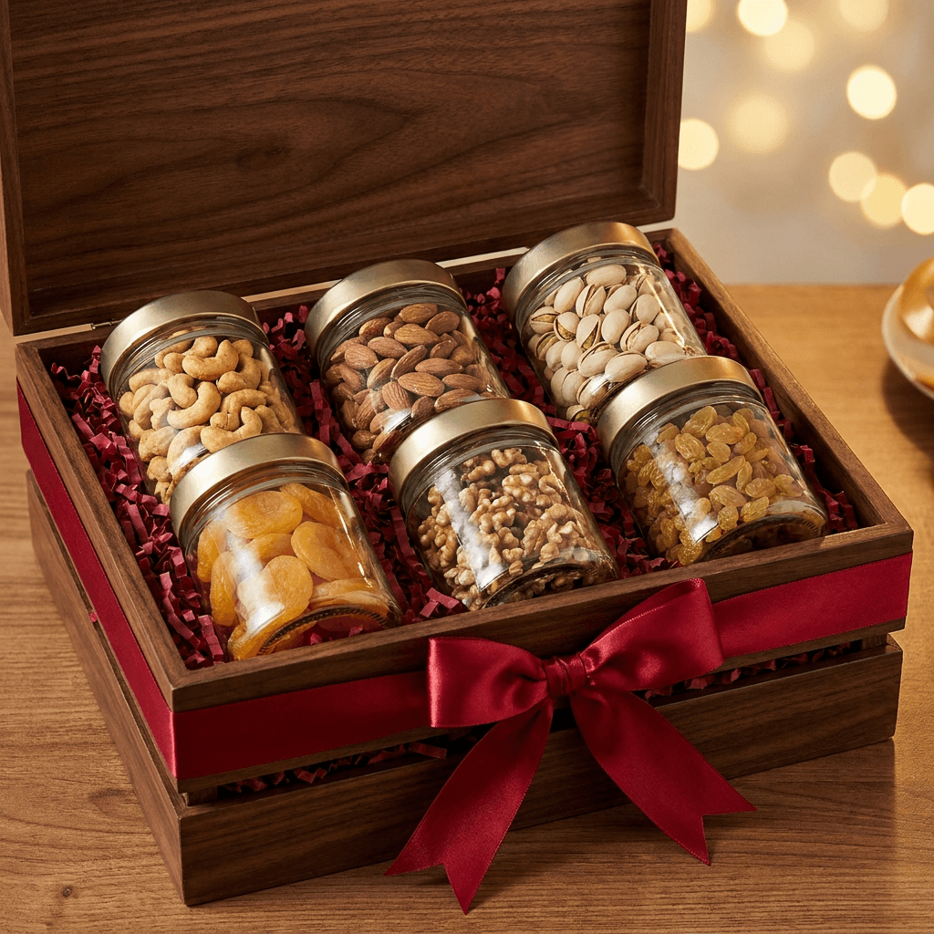 The Grand 6-Jar Gourmet Nut & Fruit Crate