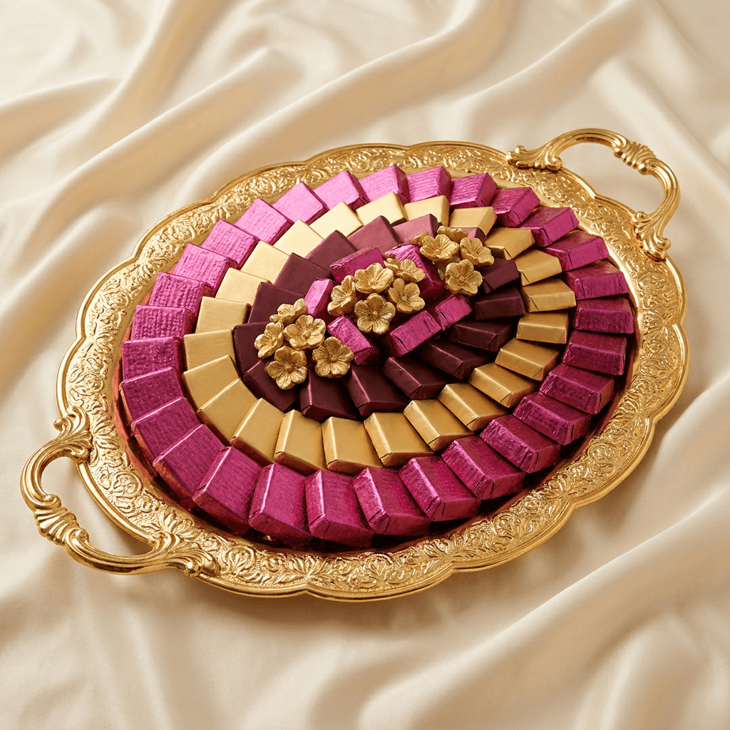 The Imperial Oval Gold Chocolate Platter