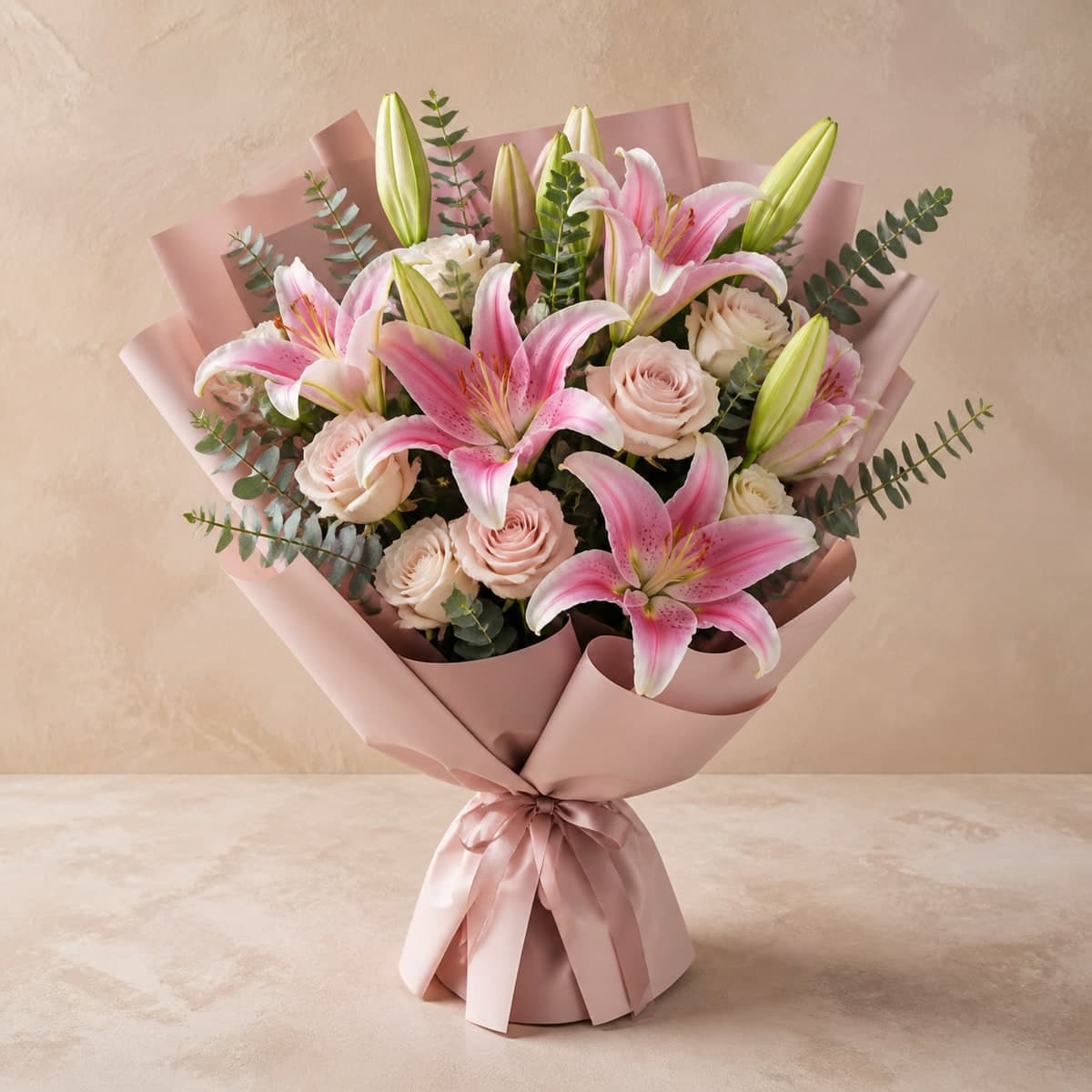Pink Oriental Lily Bouquet