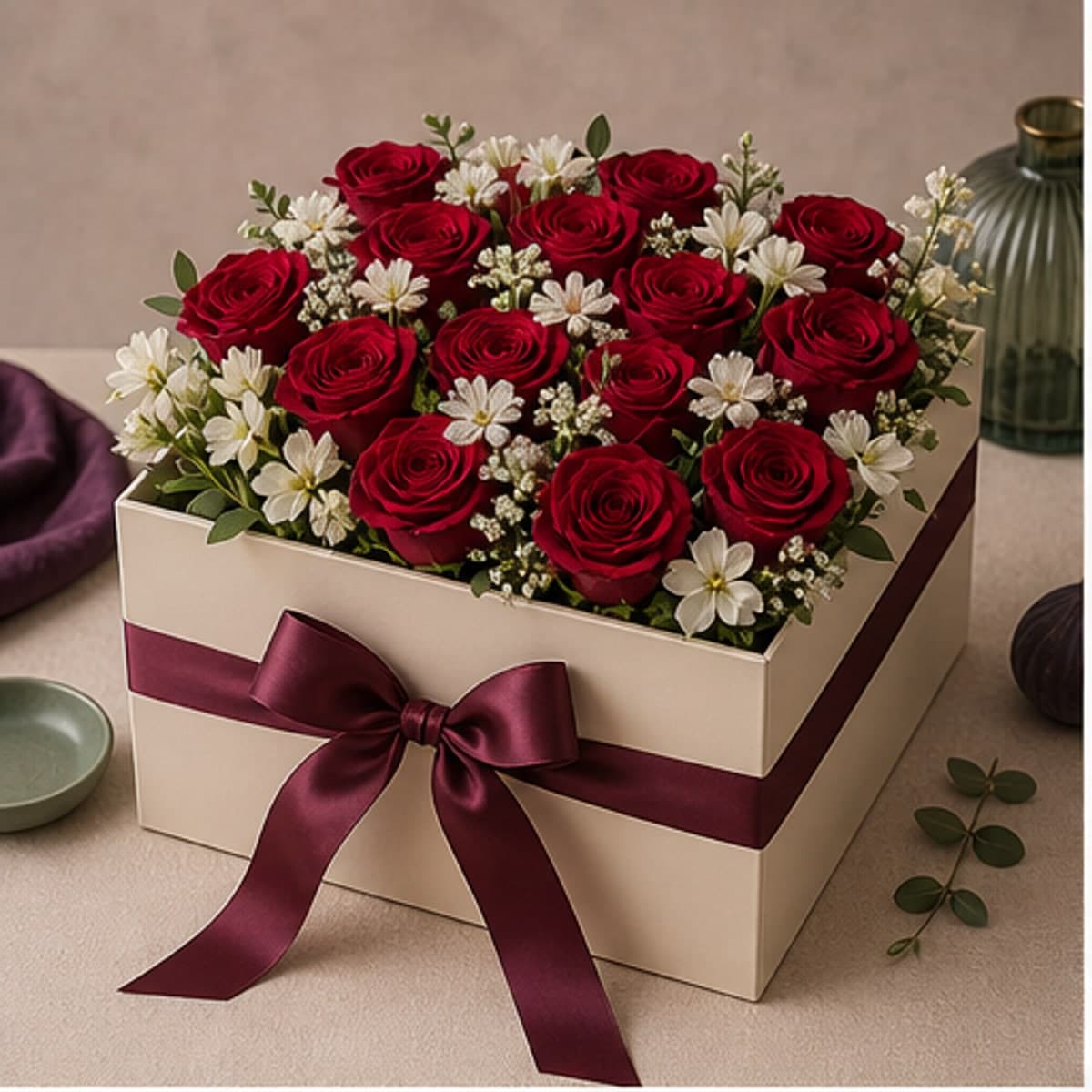 Ivory Crimson Box